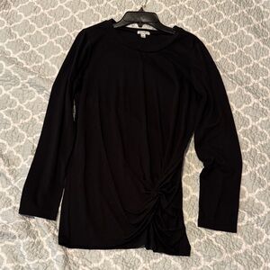 love, Fire Black Long Sleeve Blouse